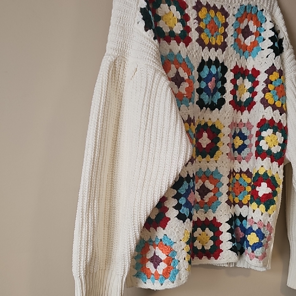 Colorful Crochet Patterned Sweater - Picture 3 of 3